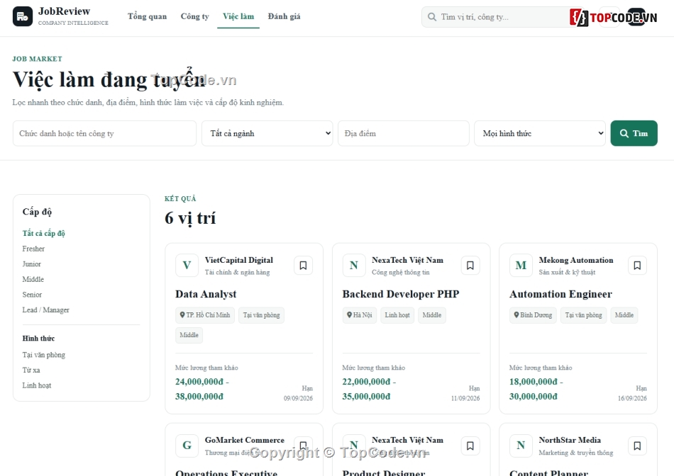 web công ty,AI,web việc làm